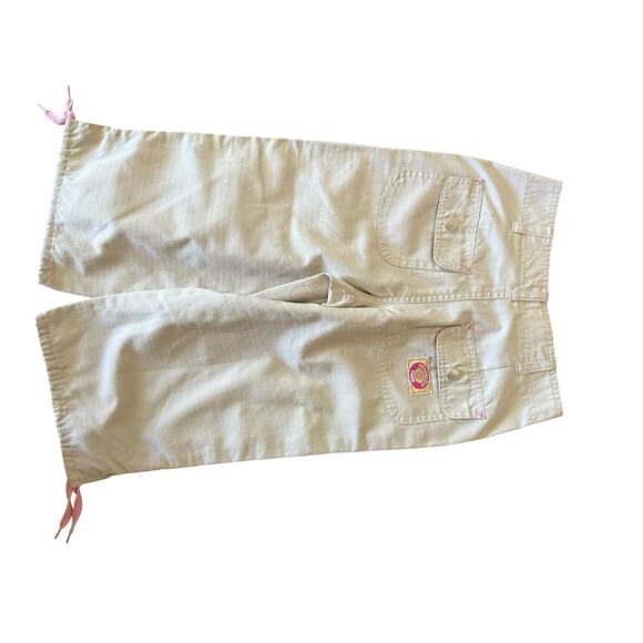 Vintage y2k sz 7 Pooh winnie the poo embrodiered kahki wide leg pants girls - Picture 3 of 4